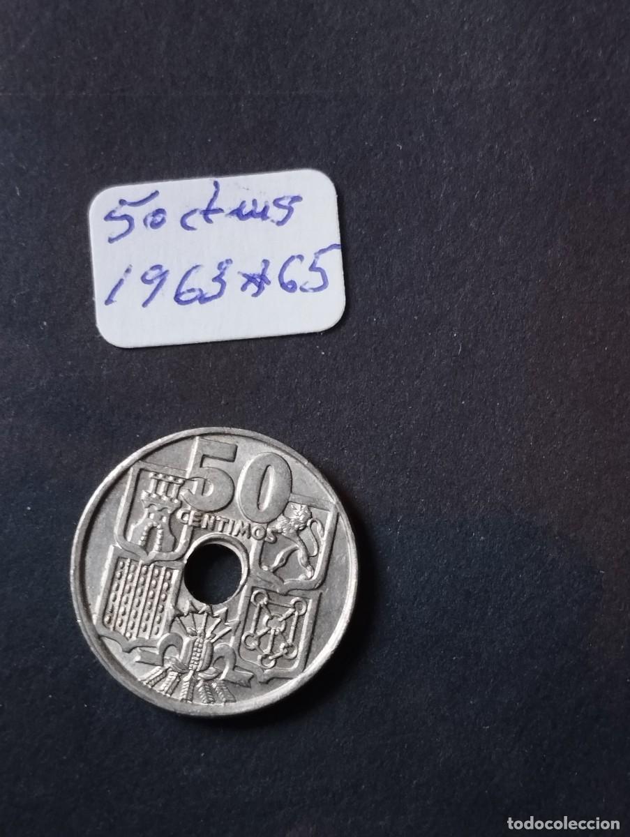 Monedas Franco: MONEDA DE 50 CENTIMOS ESPA&Ntilde;A A&Ntilde;O 1963*65 VER -TALADRO DESPLAZADO - LA DE LA FOTO VER TODOS MIS LOTES