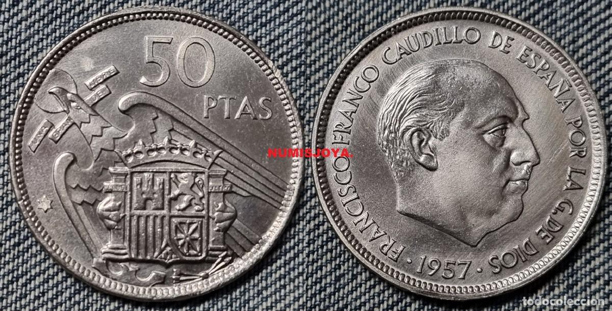 Monedas Franco: FRANCO DIF&Iacute;CIL 50 Pesetas a&ntilde;o 1957*71. PROCEDENTE TIRA DEL 1971. Peso 12,42 gr.