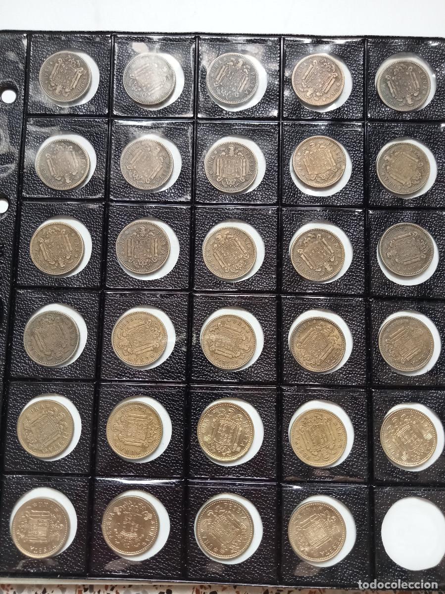 Monedas Franco: ESTADO ESPA&Ntilde;OL COLECCI&Oacute;N COMPLETA MONEDAS 1 PESETA 1944, 47, 53, 63, 66, CON TODAS LAS ESTRELLAS .