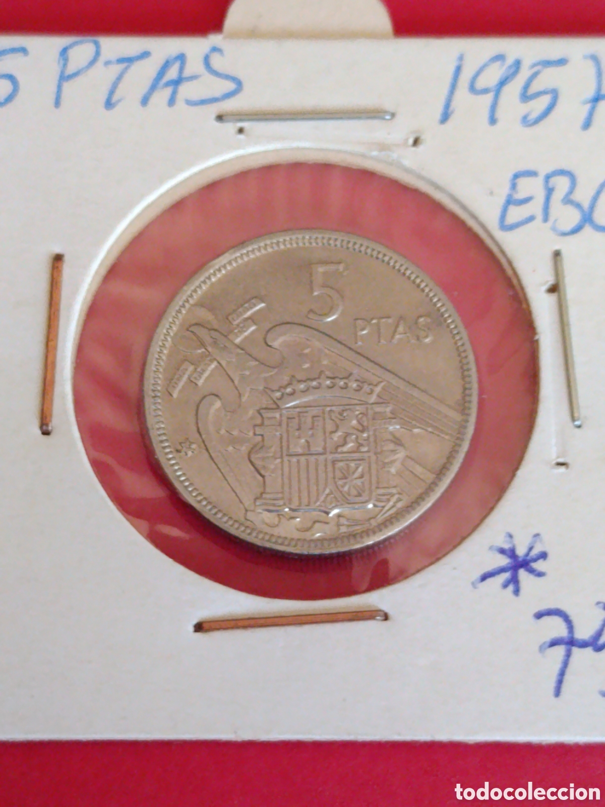 Monedas Franco: ESTADO ESPA&Ntilde;OL. 5 PESETAS DE 1957. EBC.