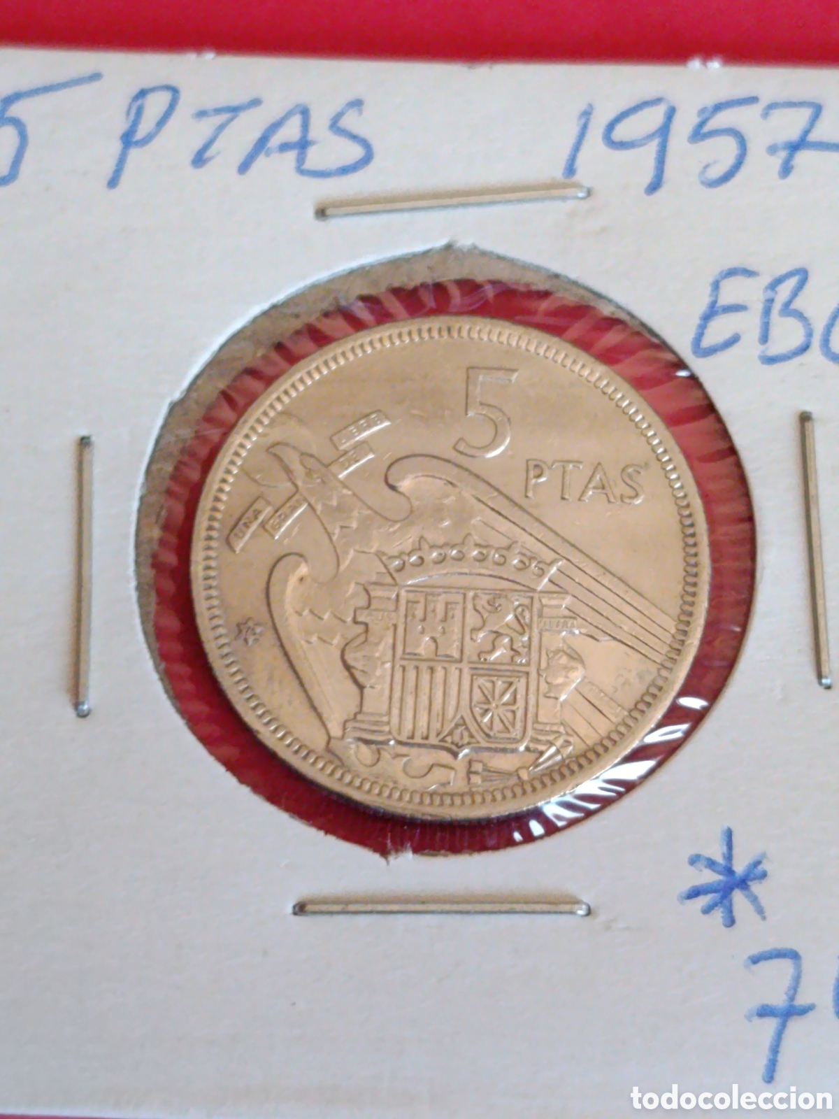 Monedas Franco: ESTADO ESPA&Ntilde;OL. 5 PESETAS DE 1957. EBC.