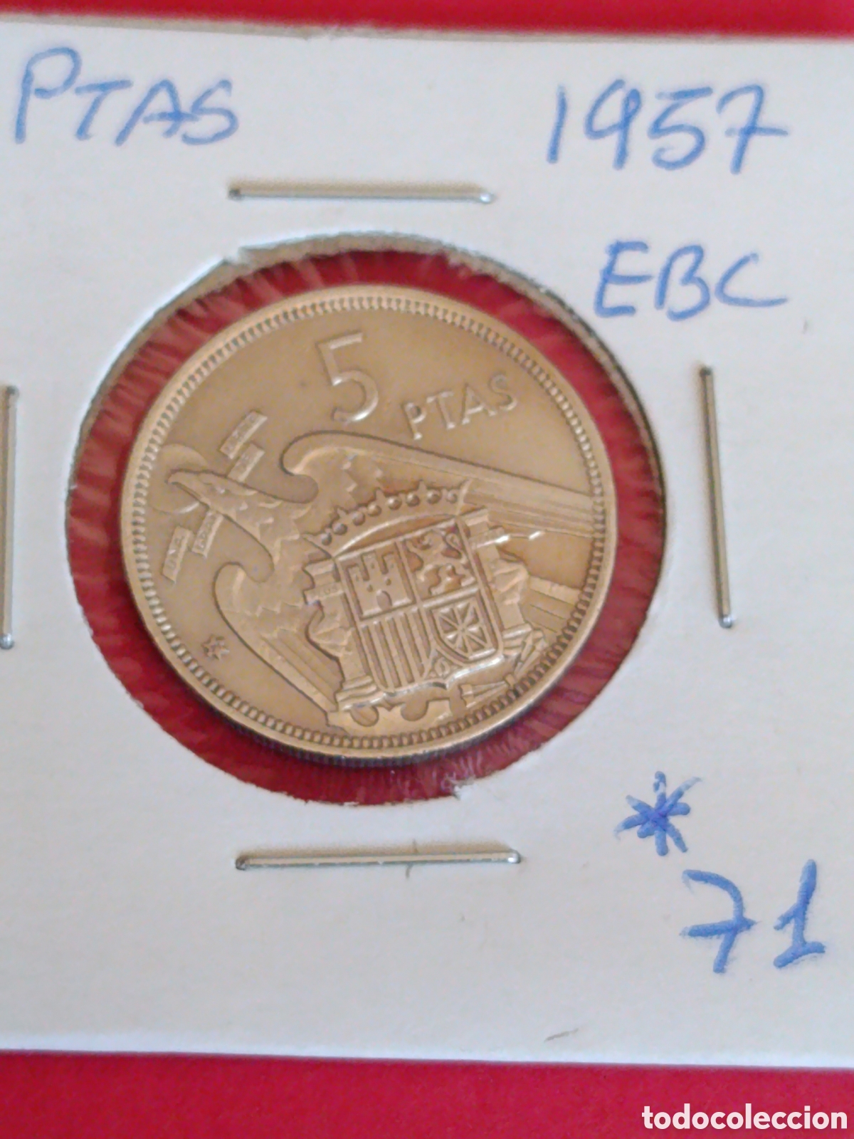 Monedas Franco: ESTADO ESPA&Ntilde;OL. 5 PESETAS DE 1957. *71* EBC.