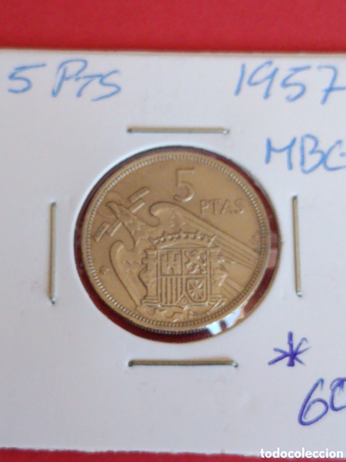 Monedas Franco: ESTADO ESPA&Ntilde;OL. 5 PESETAS DE 1957.*69* MBC+