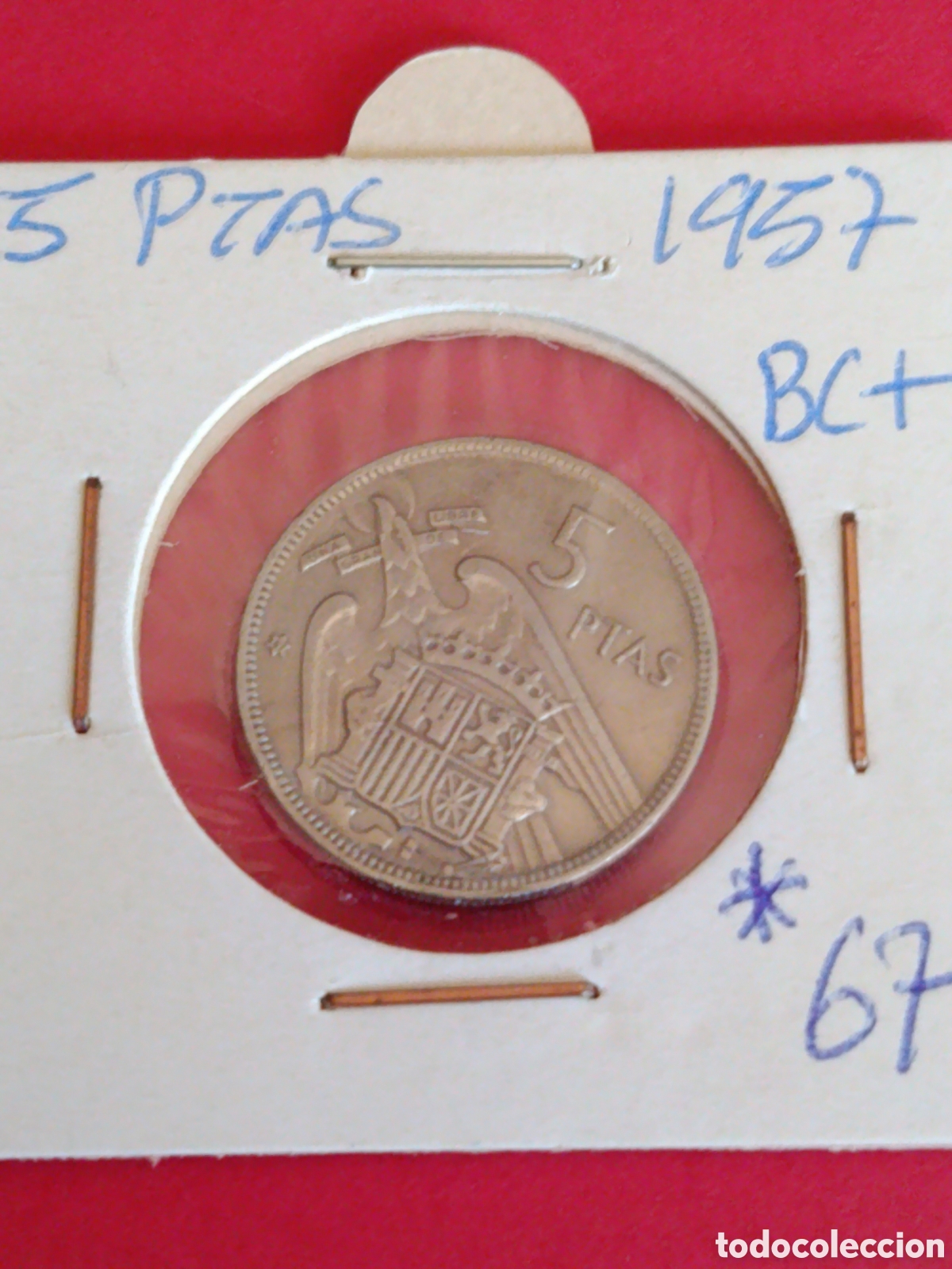 Monedas Franco: ESTADO ESPA&Ntilde;OL. 5 PESETAS DE 1957.*67* BC+
