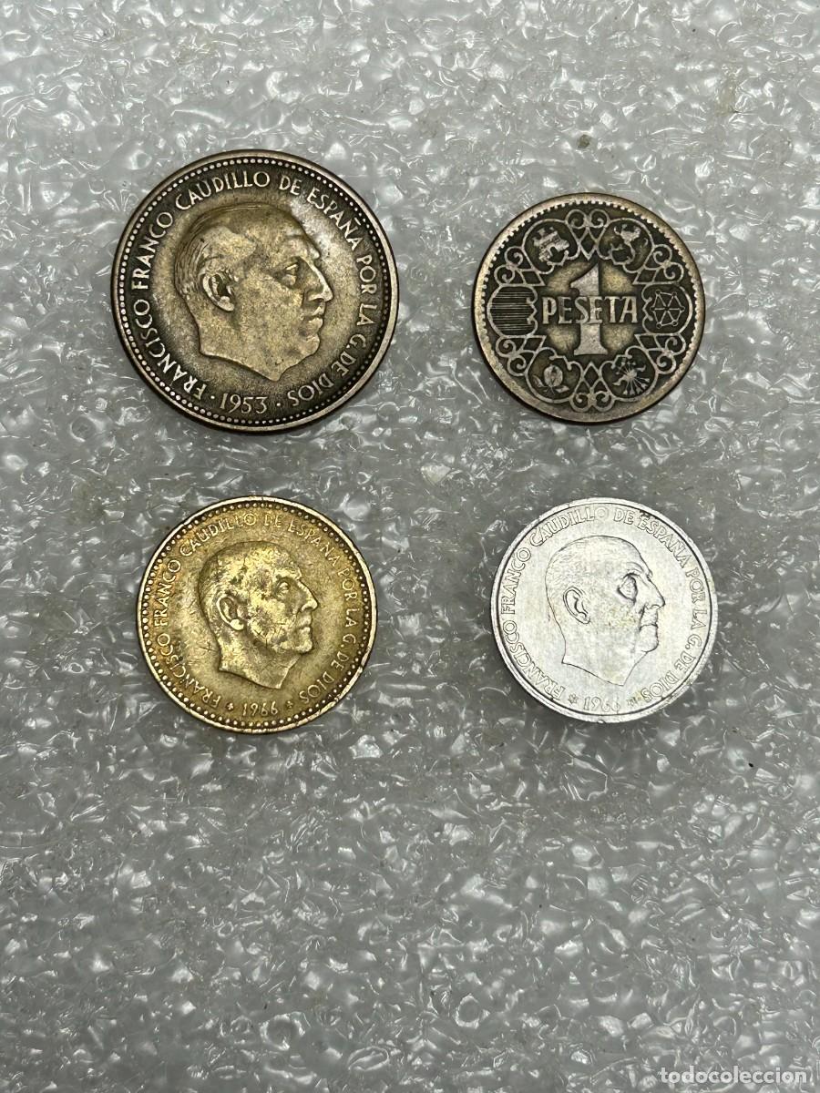 Monedas Franco: 4022.Lote de 4 monedas de pesetas espa&ntilde;olas acu&ntilde;adas durante la dictadura de Francisco Franco