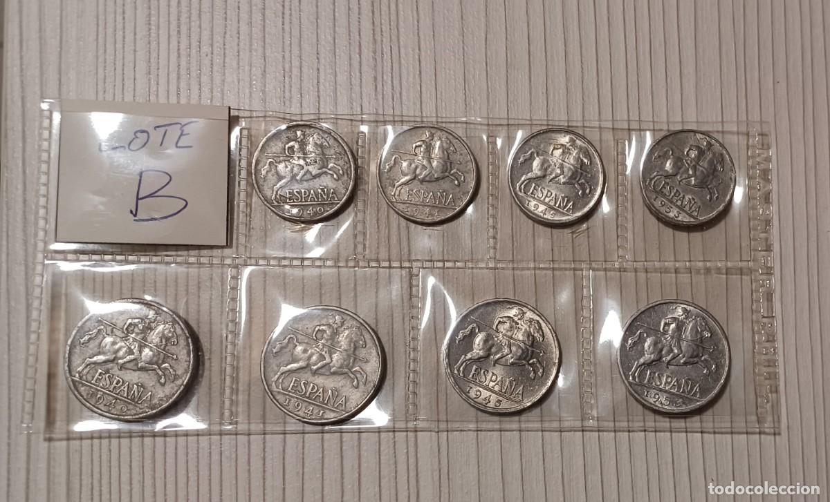 Monedas Franco: Serie completa 8 monedas jinete lanzero 1940-1953