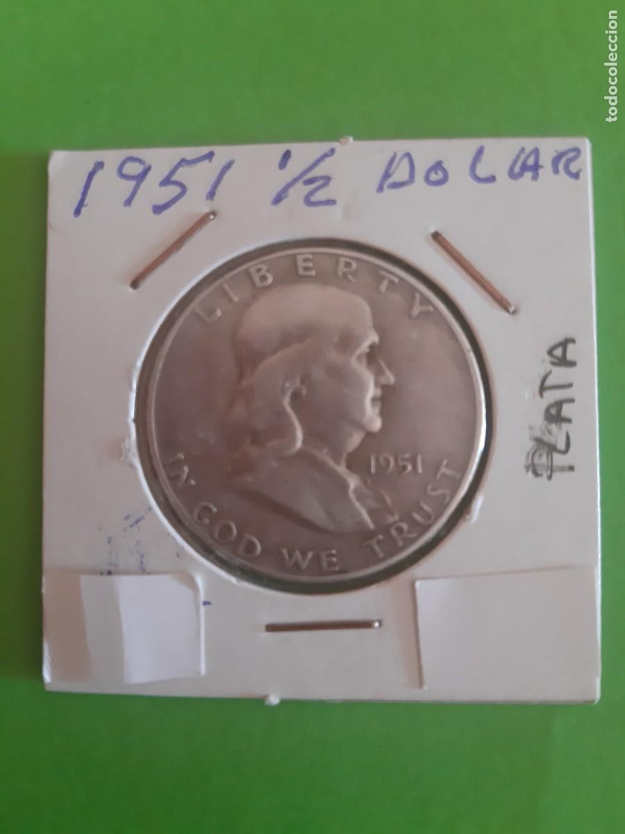 Monedas Franco: Moneda 1/2 dollar de 1951 plata.