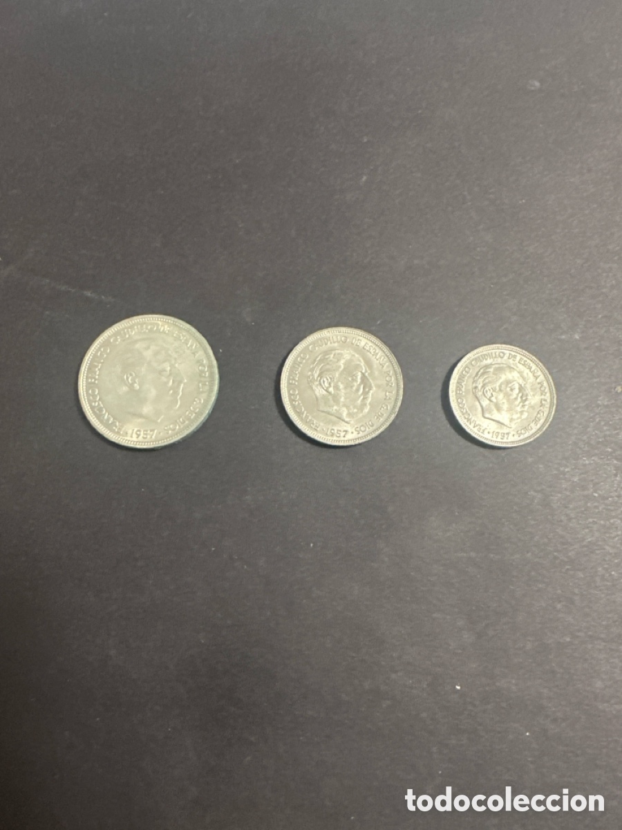 Monedas Franco: Serie completa Iberoamericana de 50 -25 y 5 pesetas serie BA, sin circular
