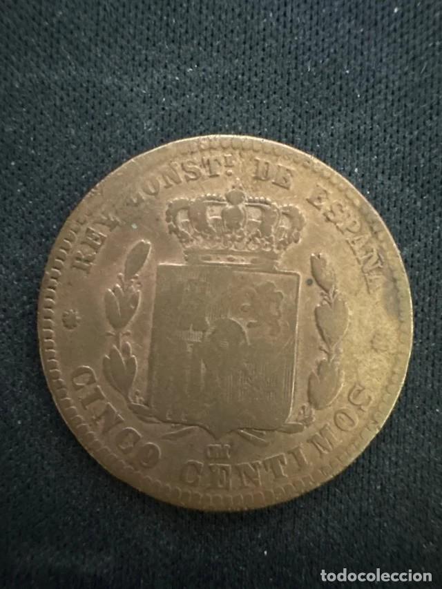 Monedas Franco: Moneda de 5 c&eacute;ntimos del a&ntilde;o 1877. - Foto 2