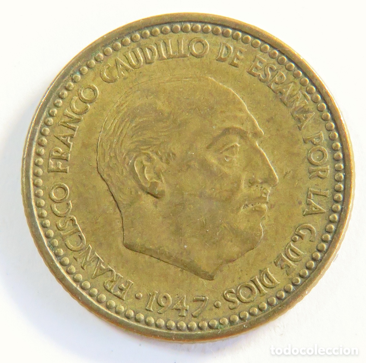 Monedas Franco: 1 Peseta 1947 53 MBC | Franco Estado Espa&ntilde;ol | Fecha Cl&aacute;sica Muy Buscada