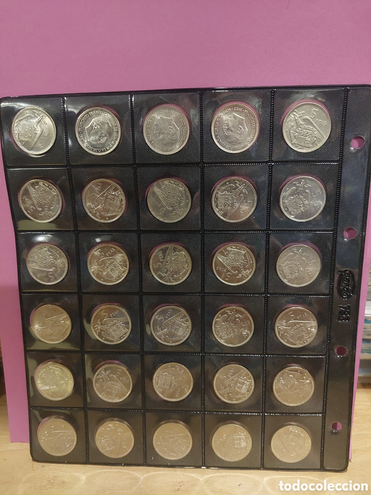 Monedas Franco: FRANCISCO FRANCO GENERAL&Iacute;SIMO ESPA&Ntilde;A 5 PESETAS 1957 ESTRELLAS 74 Y 75 SIN CIRCILAR