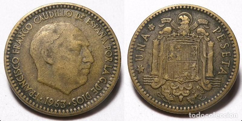 Monete Franco: Moneda del Estado Espa&ntilde;ol, Franco 1 Peseta 1963 *65