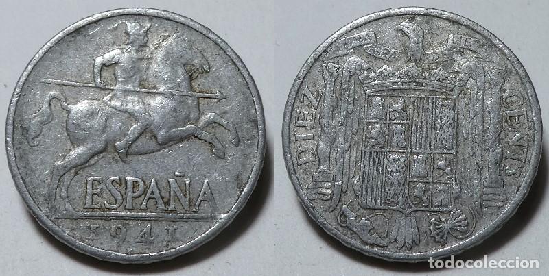Monedas Franco: Moneda del Estado Espa&ntilde;ol, Franco 10 c&eacute;ntimos 1941