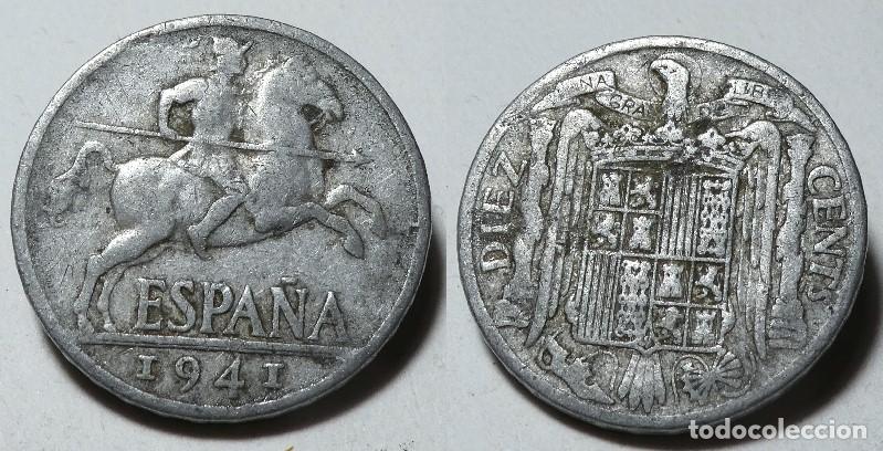 Monedas Franco: Moneda del Estado Espa&ntilde;ol, Franco 10 c&eacute;ntimos 1941