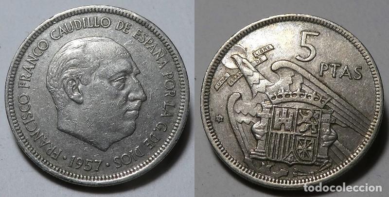 Monedas Franco: Moneda del Estado Espa&ntilde;ol, Franco 5 pesetas 1957 *72