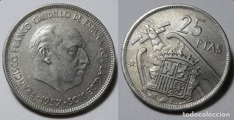 Monedas Franco: Moneda del Estado Espa&ntilde;ol, Franco 25 pesetas 1957 *71
