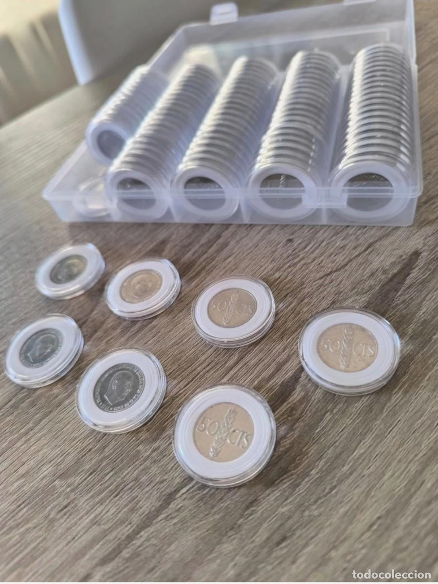 Monedas Franco: 100 Monedas - 50 C&eacute;ntimos 1966*71 - Estado SC - C&aacute;psula de protecci&oacute;n y estuche