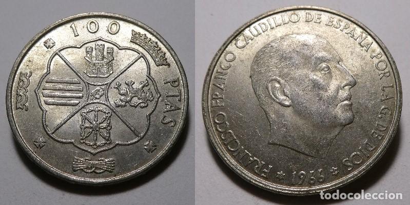 Monedas Franco: MONEDA ESTADO ESPA&Ntilde;OL - 100 PESETAS DE PLATA 1966 ESTRELLAS 19-66