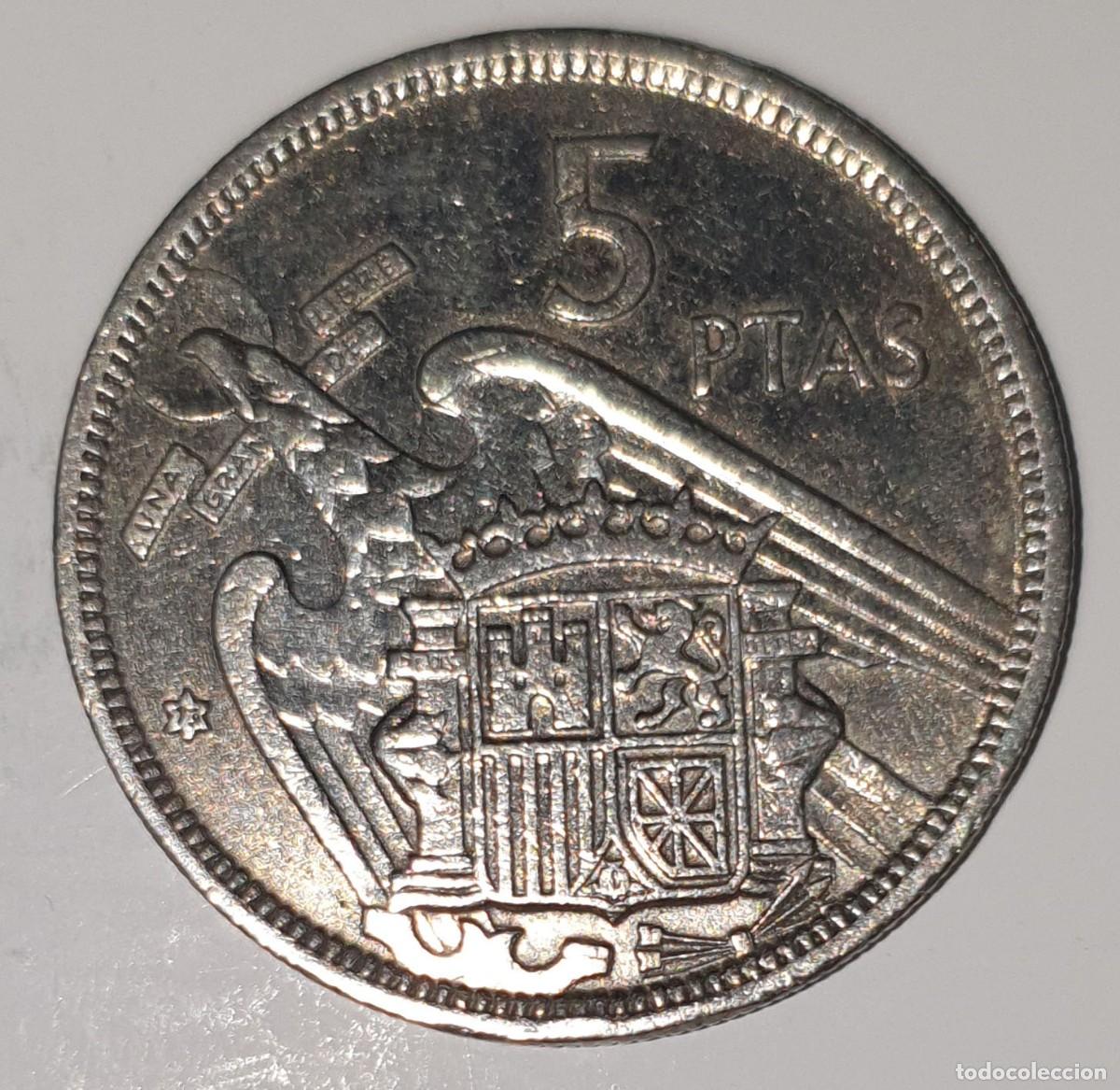 Monedas Franco: Moneda 5 Pesetas 1957 *73 Francisco Franco Estado Espa&ntilde;ol
