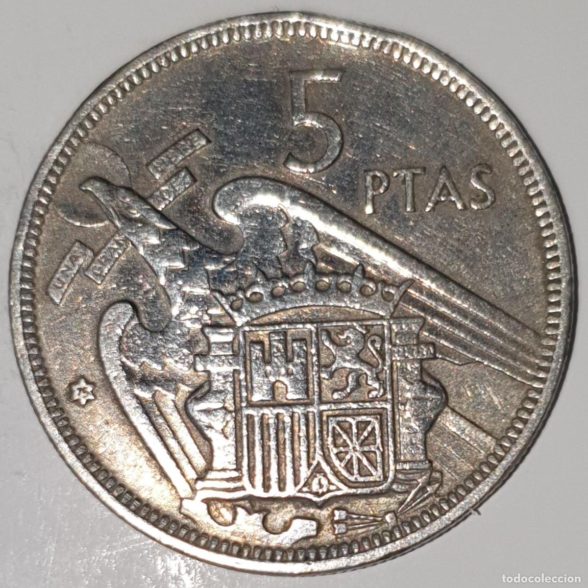 Monedas Franco: Moneda 5 Pesetas 1957 *75 Francisco Franco Estado Espa&ntilde;ol