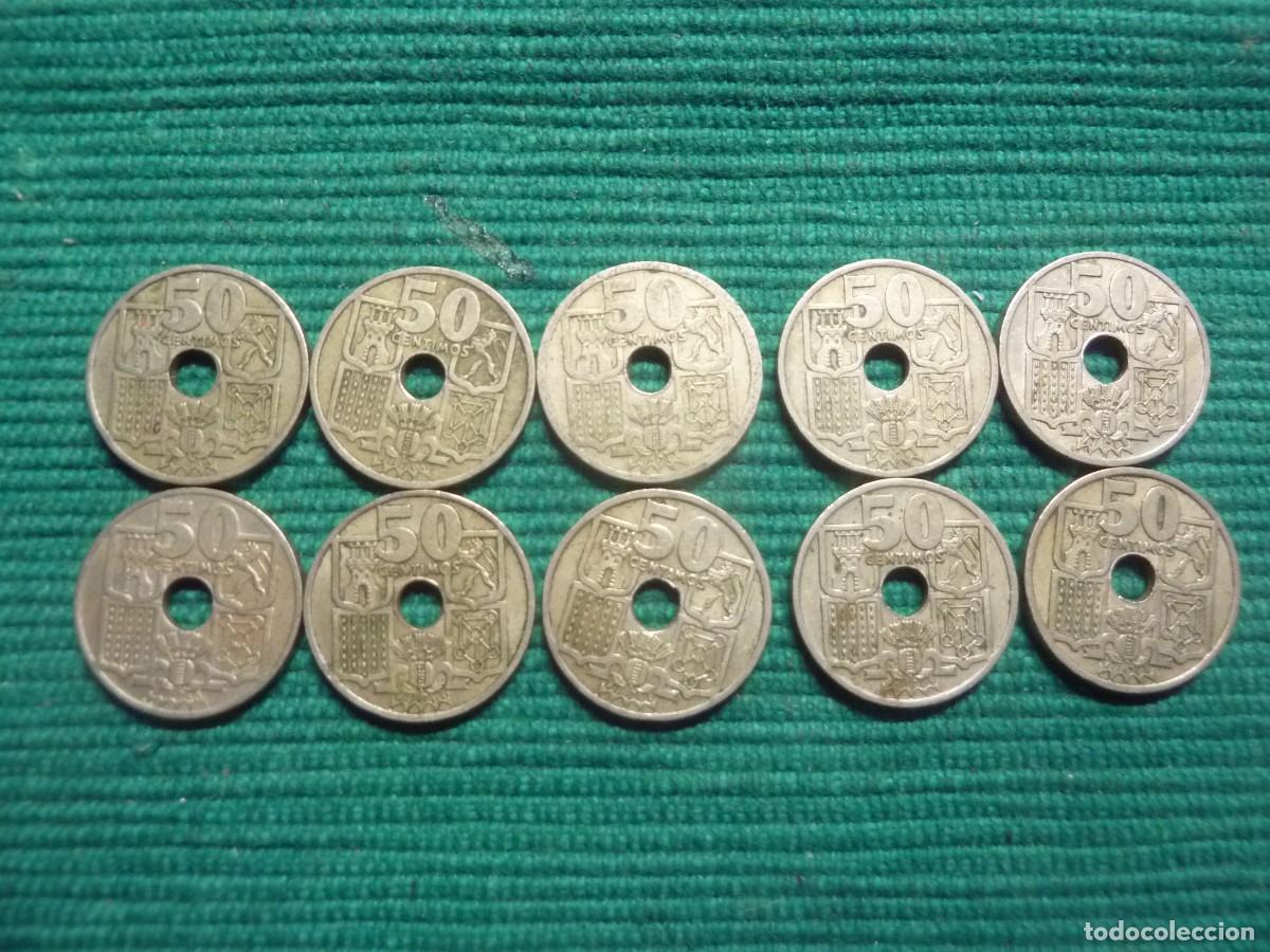 Monedas Franco: 10 MONEDAS DE 50 CTMOS FRANCO FLECHAS INVERTIDAS B/C