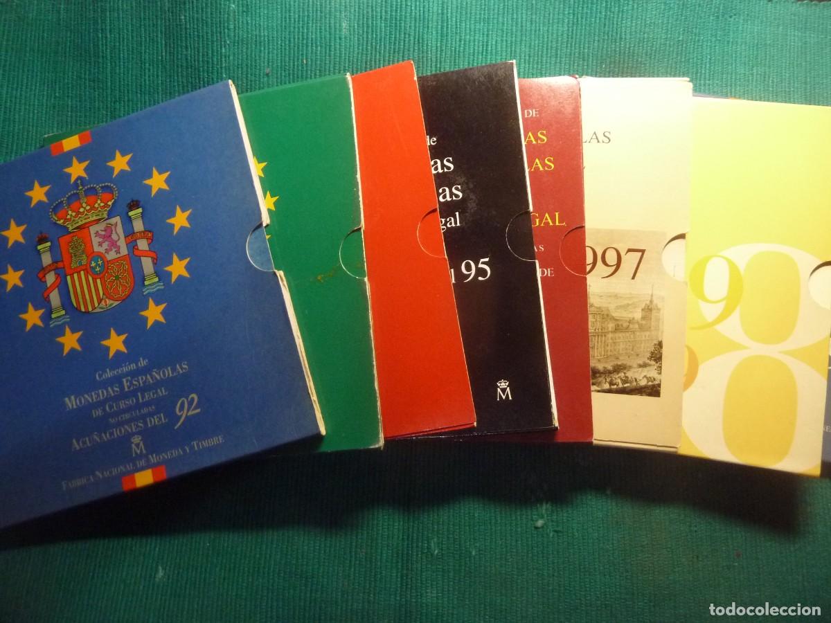 Monedas Franco: 8 SET OFICIALES DE ESPA&Ntilde;A A&Ntilde;OS 1992-1993-1994-1995-1996-1997-1998 Y 1999 FNMT