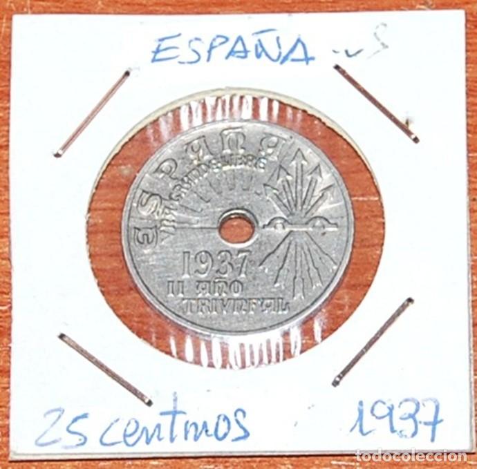 Monedas Franco: 25 CENTIMOS DE 1937 ESTADO ESPA&Ntilde;OL - GUERRA CIVIL EBC