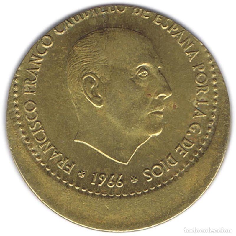 Monedas Franco: ESPA&Ntilde;A 1 PESETA FRANCO 1966 *68 DESPLAZADA SIN CIRCULAR