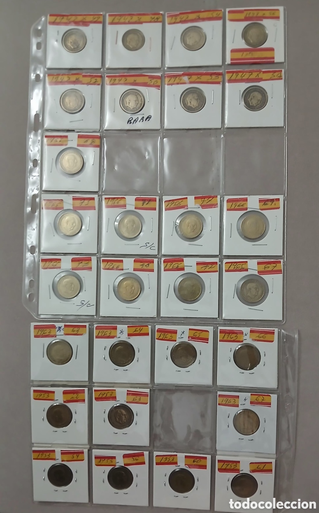 Monedas Franco: COLECCI&Oacute;N COMPLETA DE TODAS LAS MONEDAS DE 1 PESETA DE FRANCO