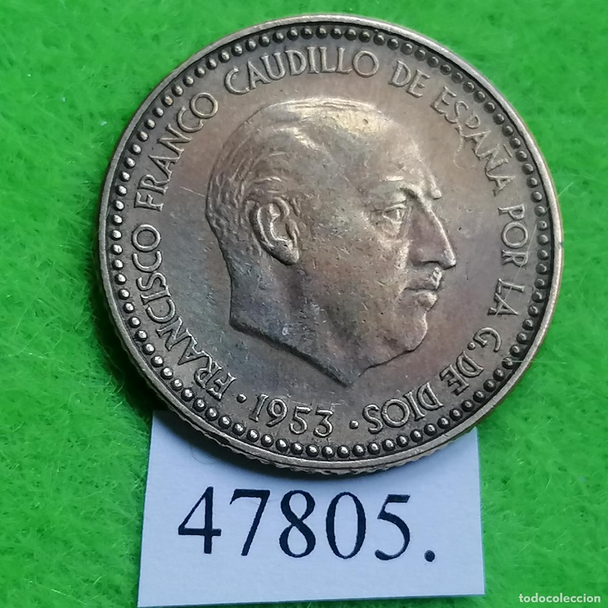 Monedas Franco: Espa&ntilde;a 1 peseta 1953-56, Franco