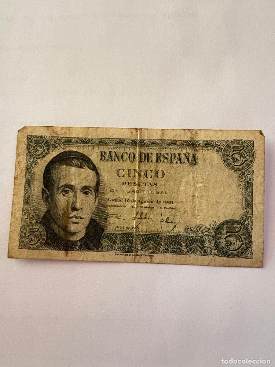 Monedas Franco: Billete de cinco pesetas de 1951