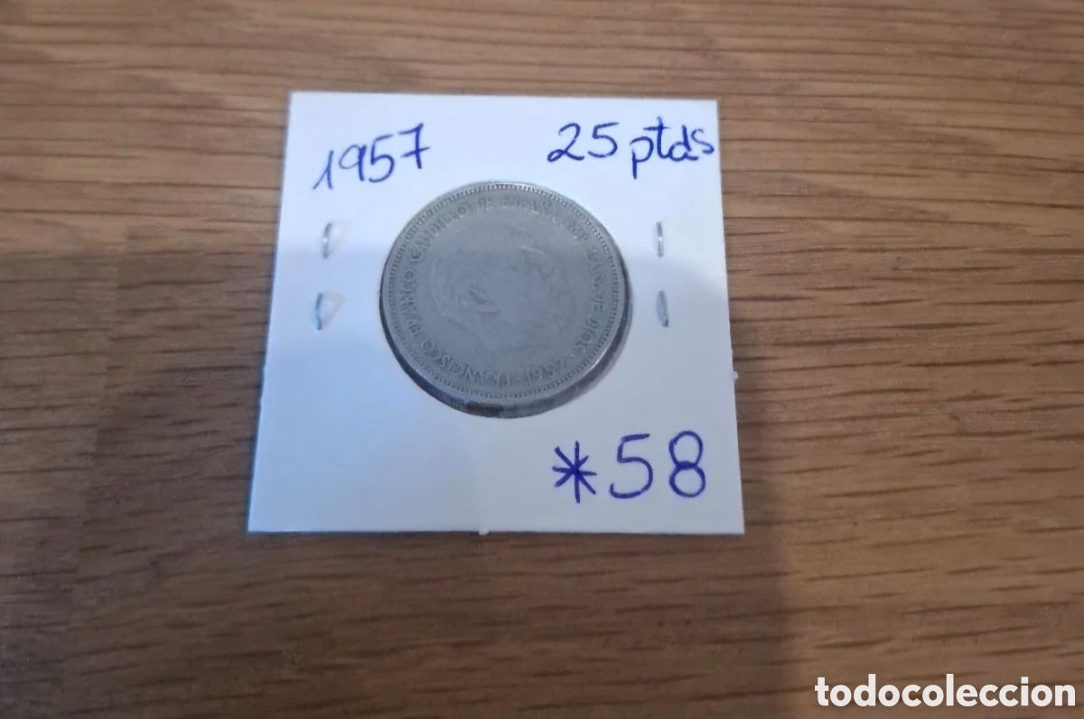 Monedas Franco: Moneda 25 ptas 1957 ☆58