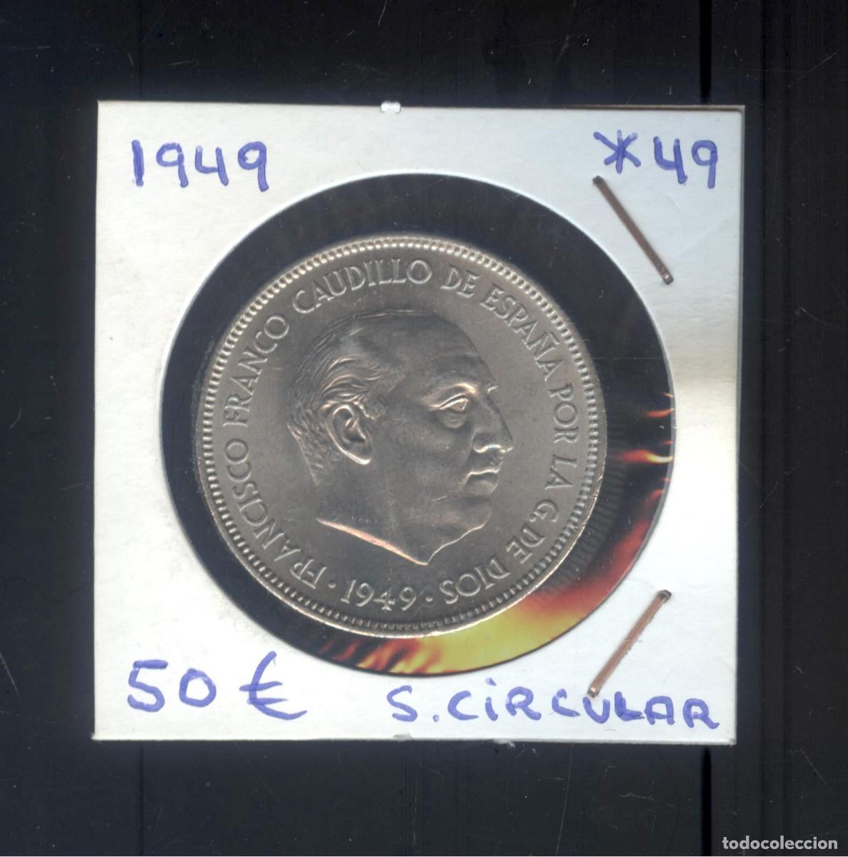 Monedas Franco: NUMULITE F0016 Moneda Espa&ntilde;a 1949 Francisco Franco Cinco pesetas 5 ptas