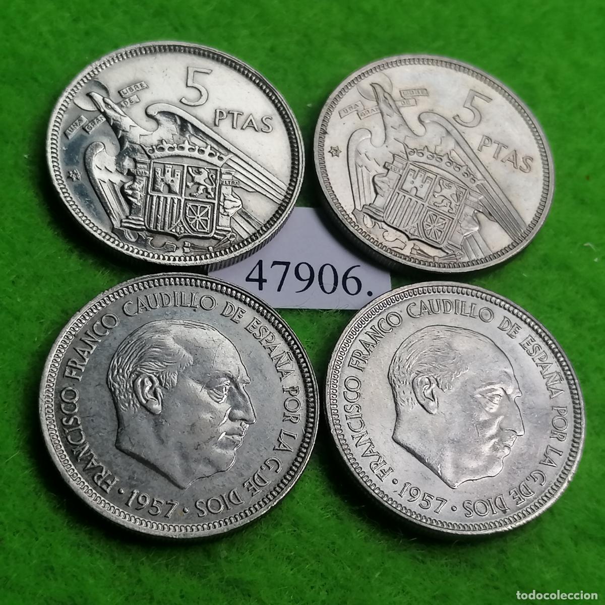 Monedas Franco: Espa&ntilde;a 5 pesetas 1957 75, una moneda, Franco , 47906 8