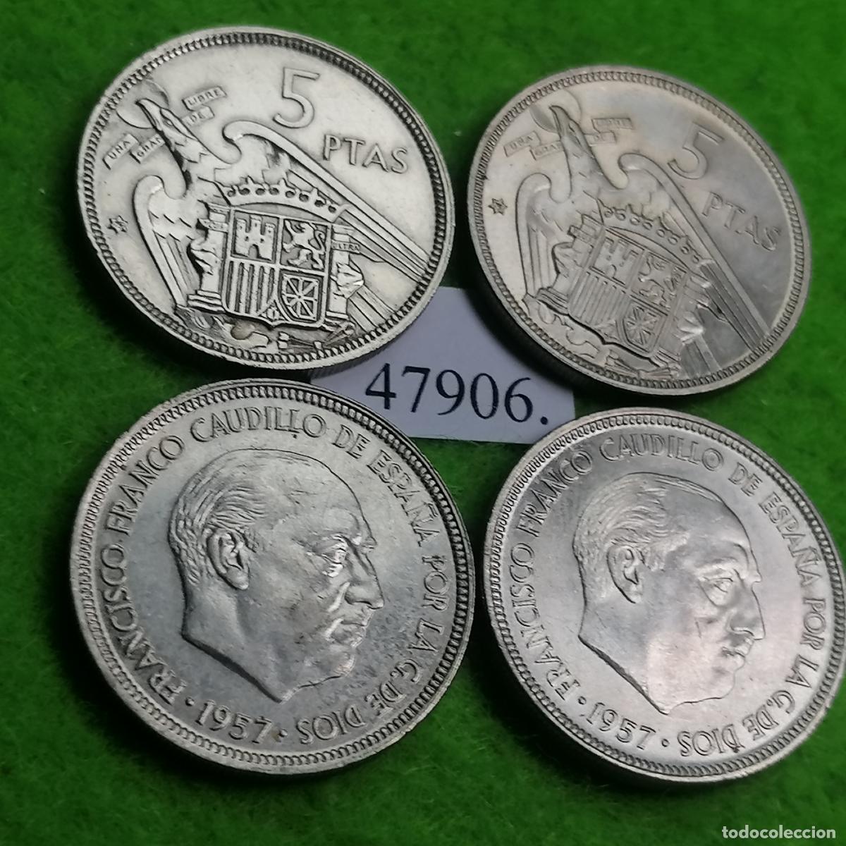 Monedas Franco: Espa&ntilde;a 5 pesetas 1957 75, una moneda, Franco , 47906 7