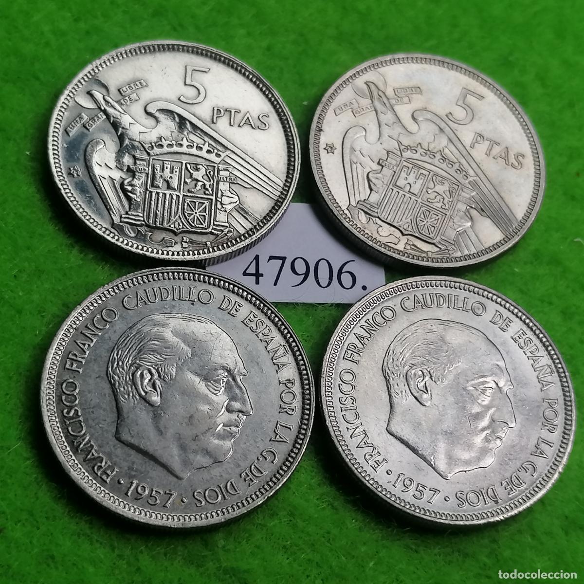 Monedas Franco: Espa&ntilde;a 5 pesetas 1957 75, una moneda, Franco , 47906 6