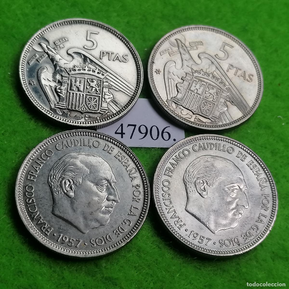Monedas Franco: Espa&ntilde;a 5 pesetas 1957 75, una moneda, Franco , 47906 5