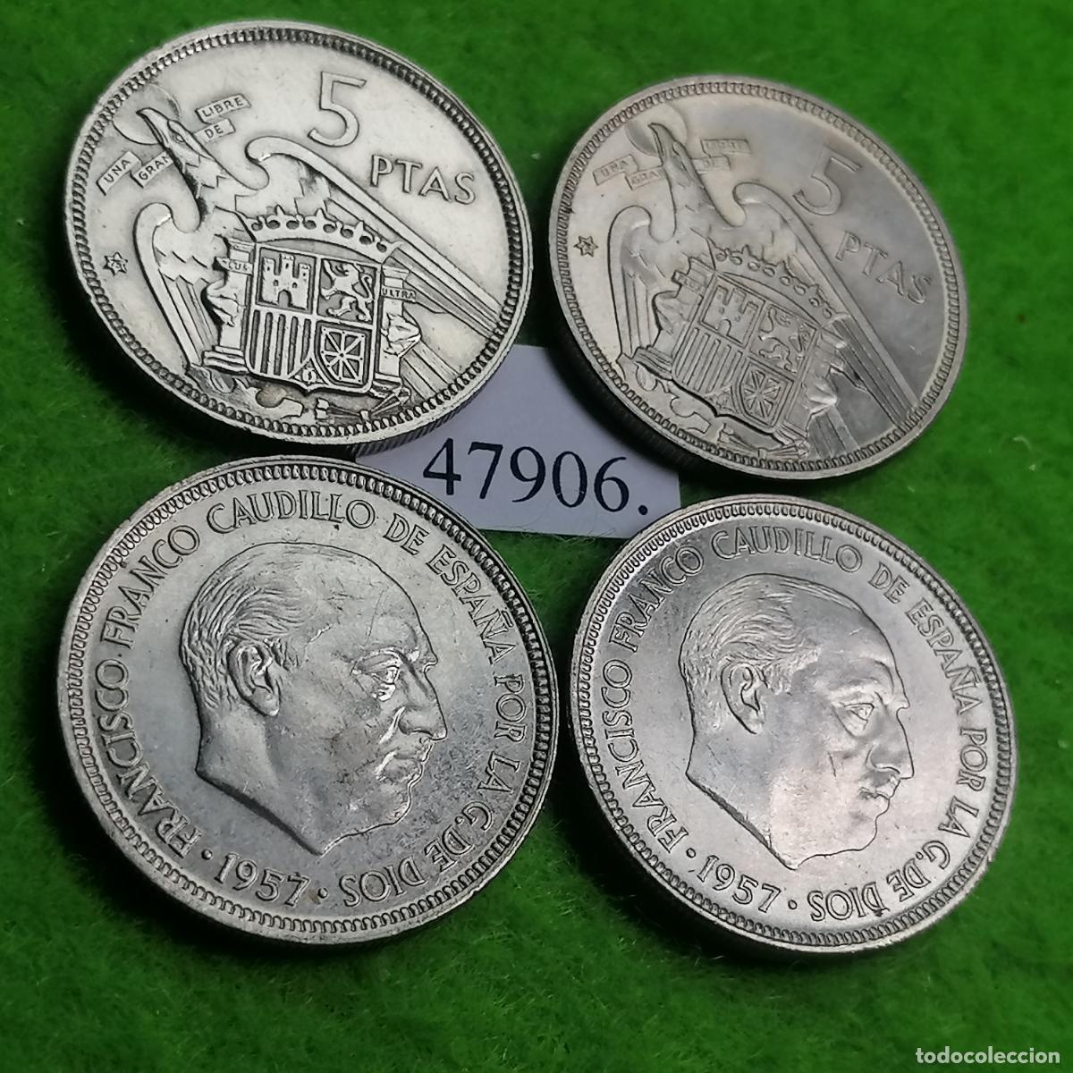 Monedas Franco: Espa&ntilde;a 5 pesetas 1957 75, una moneda, Franco , 47906 3