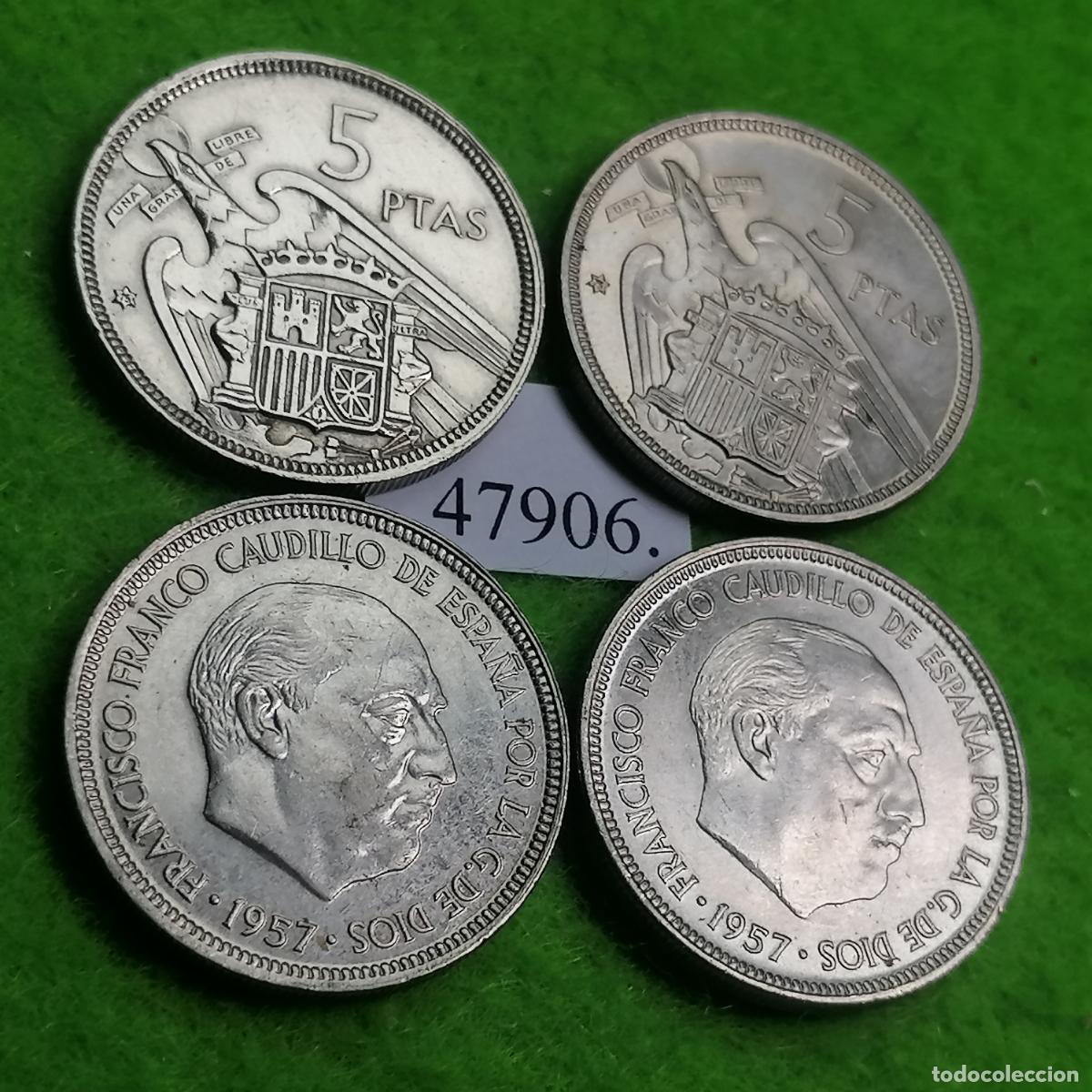 Monedas Franco: Espa&ntilde;a 5 pesetas 1957 75, una moneda, Franco , 47906 2
