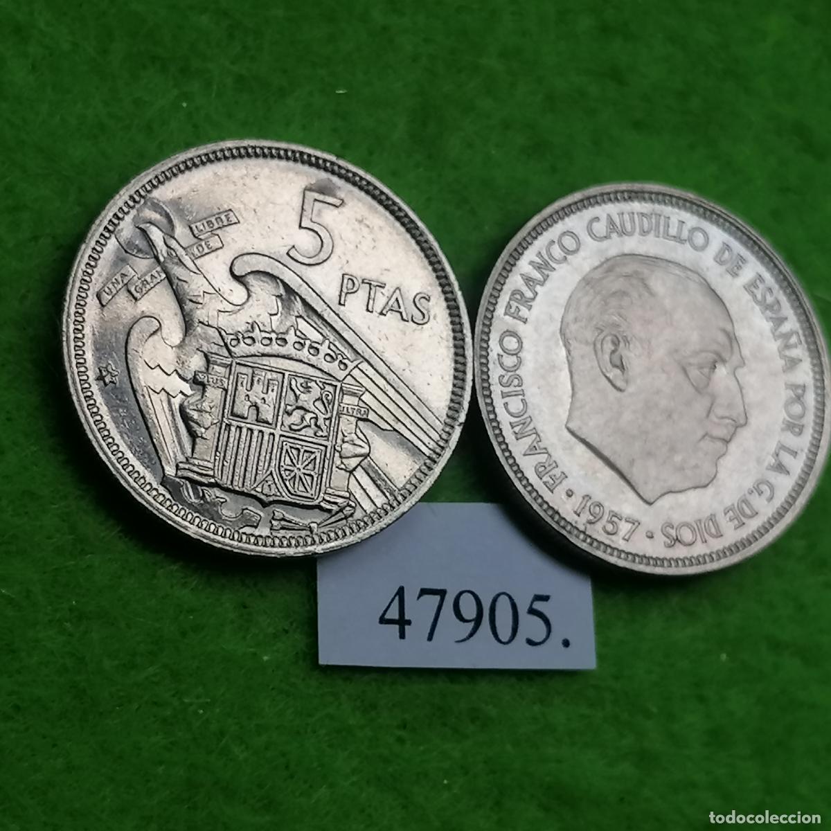 Monedas Franco: Espa&ntilde;a 5 pesetas 1957 74, una moneda, Franco , 47905 2
