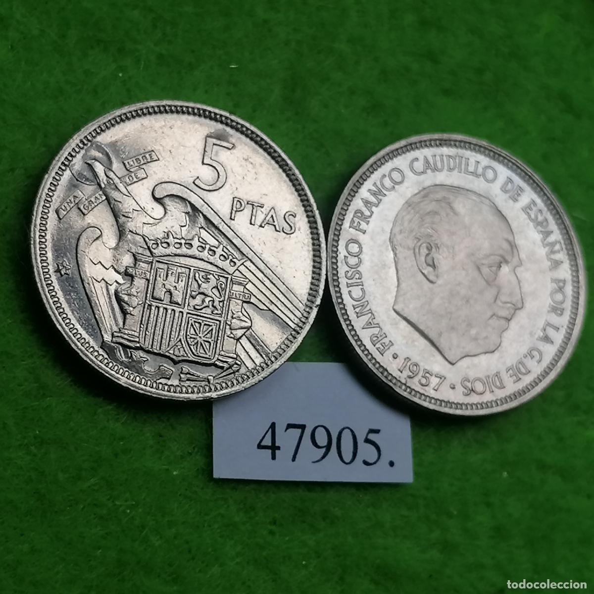 Monedas Franco: Espa&ntilde;a 5 pesetas 1957 74, una moneda, Franco , 47905