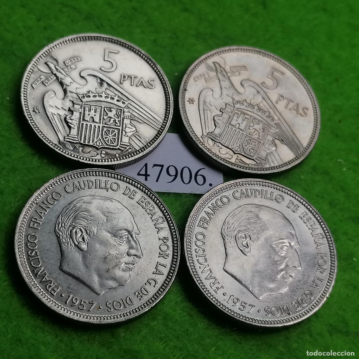 Monedas Franco: Espa&ntilde;a 5 pesetas 1957 75, una moneda, Franco , 47906 9