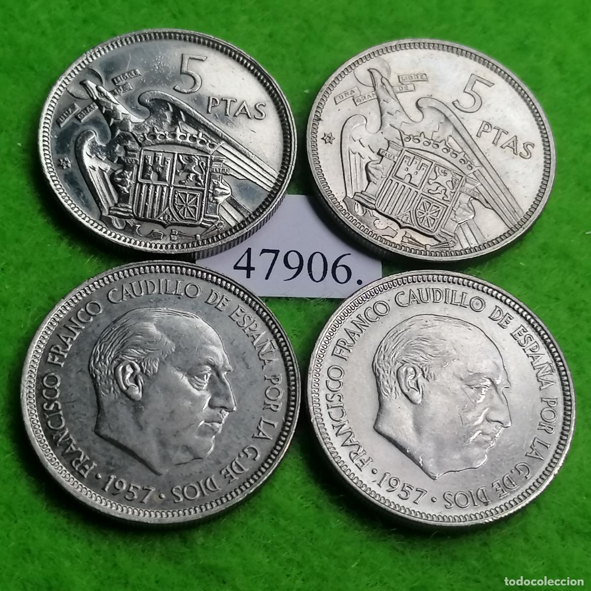 Monedas Franco: Espa&ntilde;a 5 pesetas 1957 75, una moneda, Franco , 47906 12
