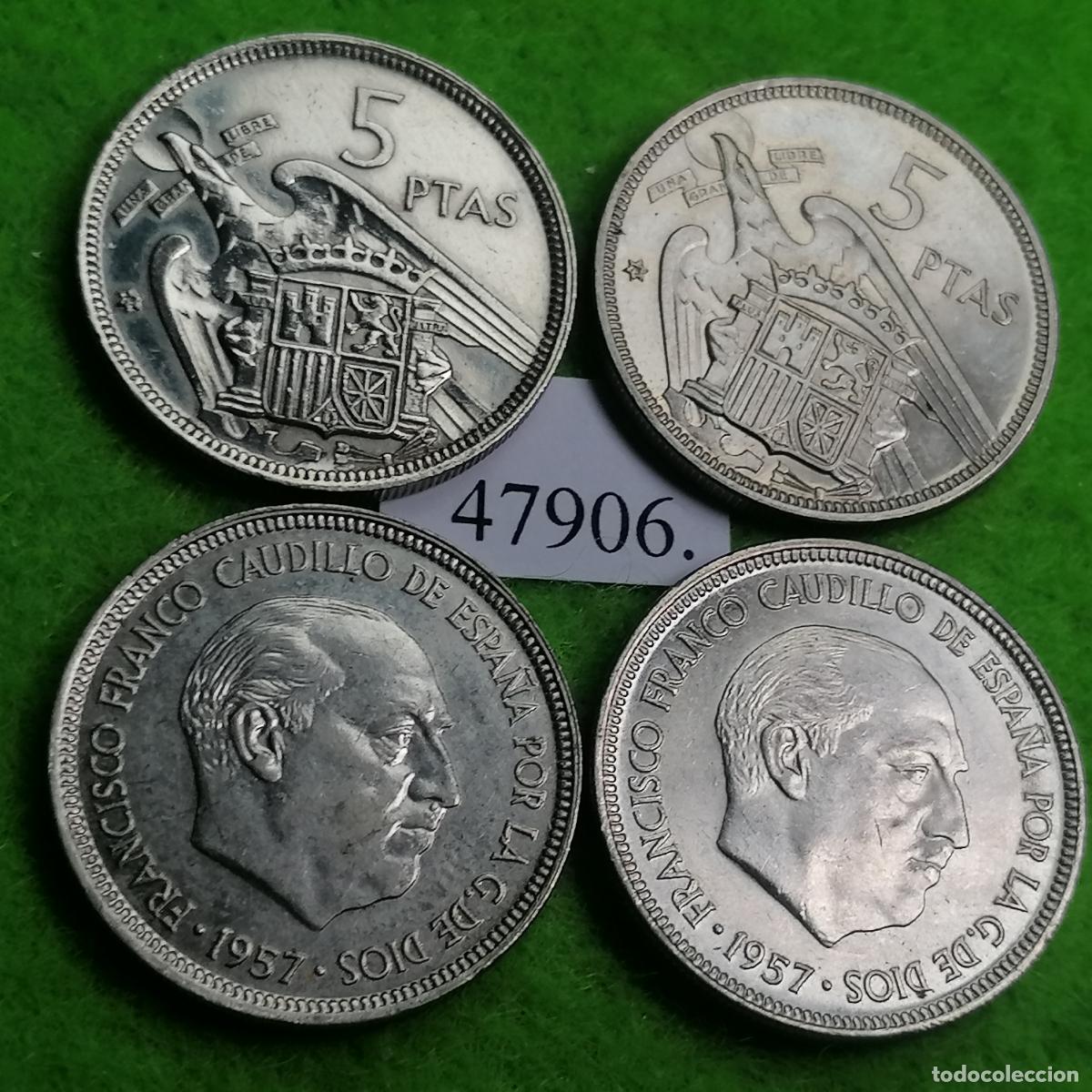 Monedas Franco: Espa&ntilde;a 5 pesetas 1957 75, una moneda, Franco , 47906 13
