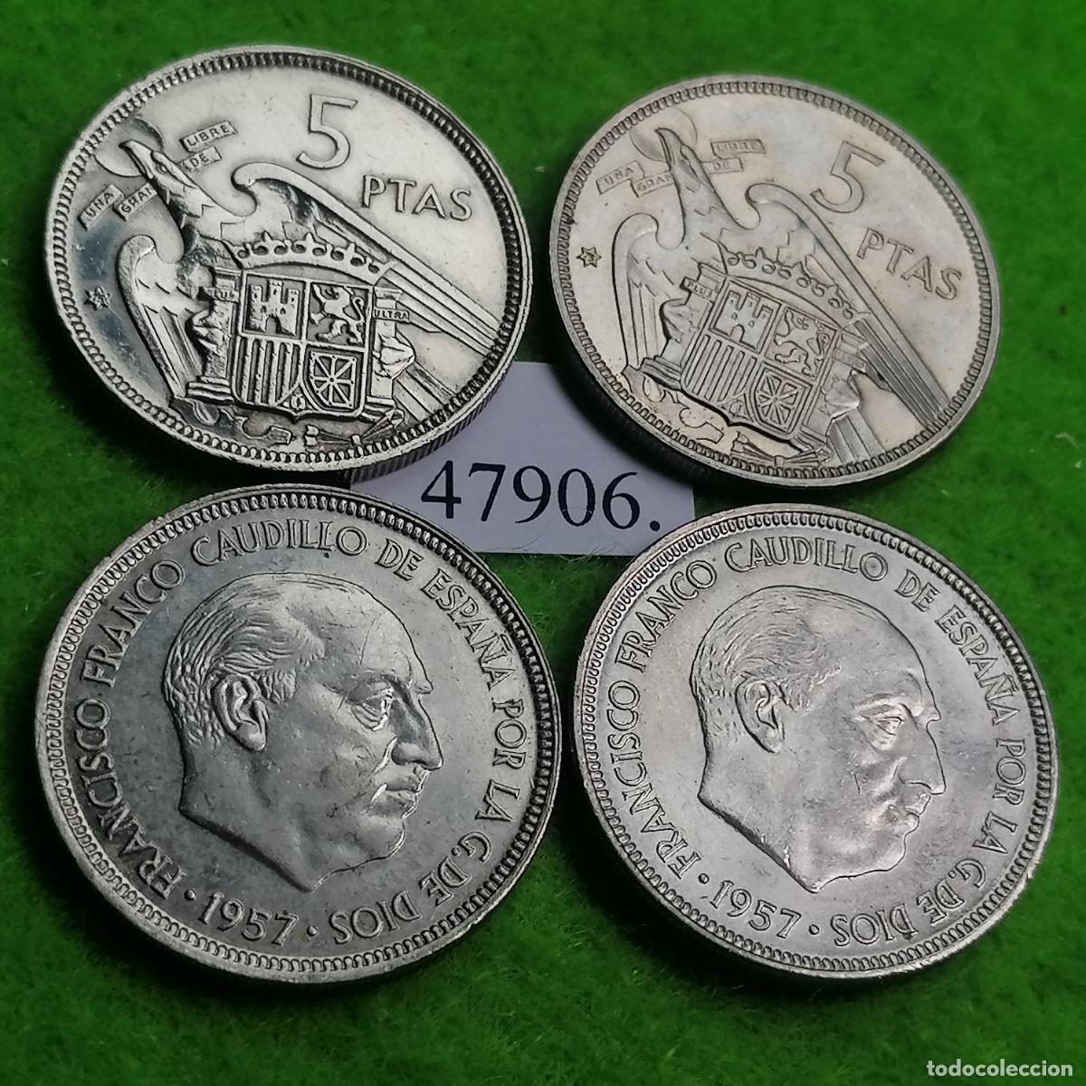 Monedas Franco: Espa&ntilde;a 5 pesetas 1957 75, una moneda, Franco , 47906 15