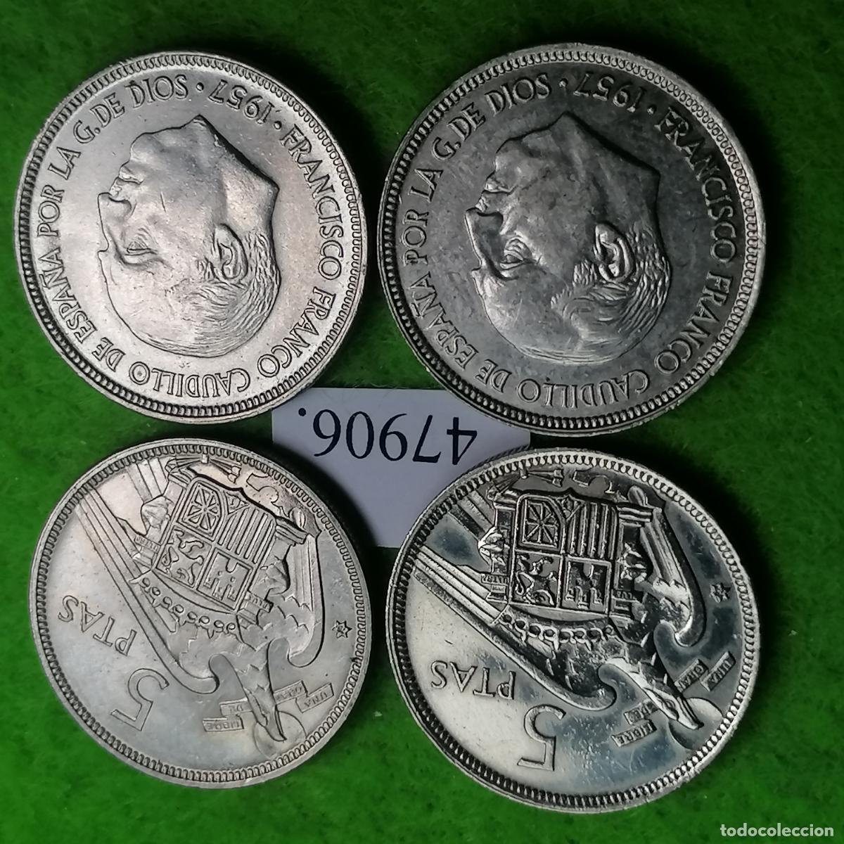 Monedas Franco: Espa&ntilde;a 5 pesetas 1957 75, una moneda, Franco , 47906 17