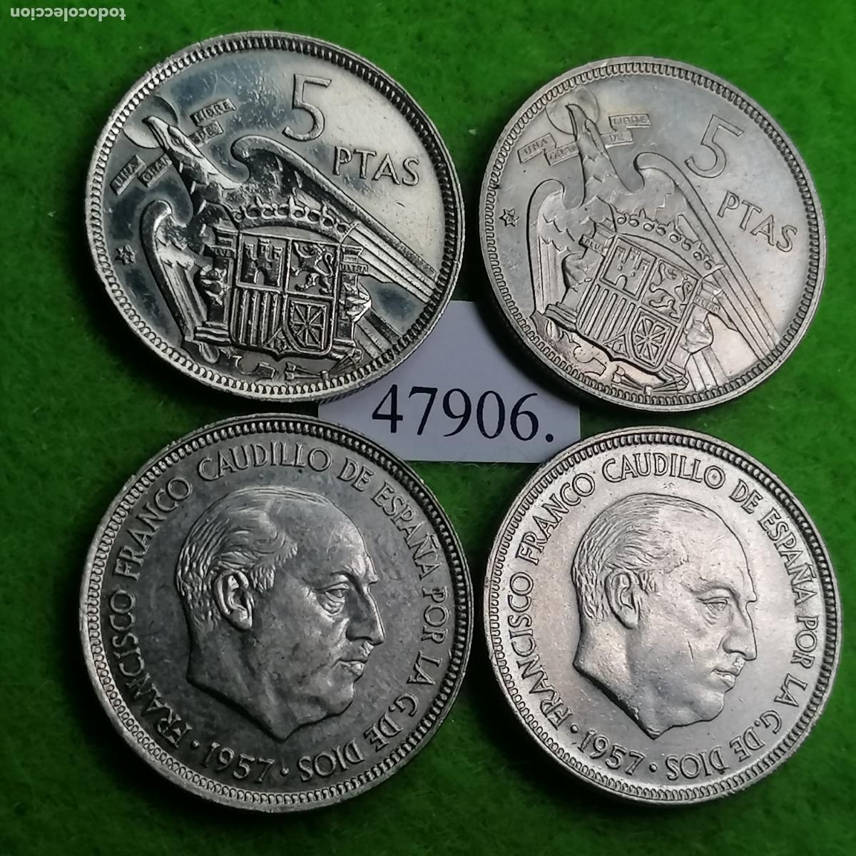 Monedas Franco: Espa&ntilde;a 5 pesetas 1957 75, una moneda, Franco , 47906 17