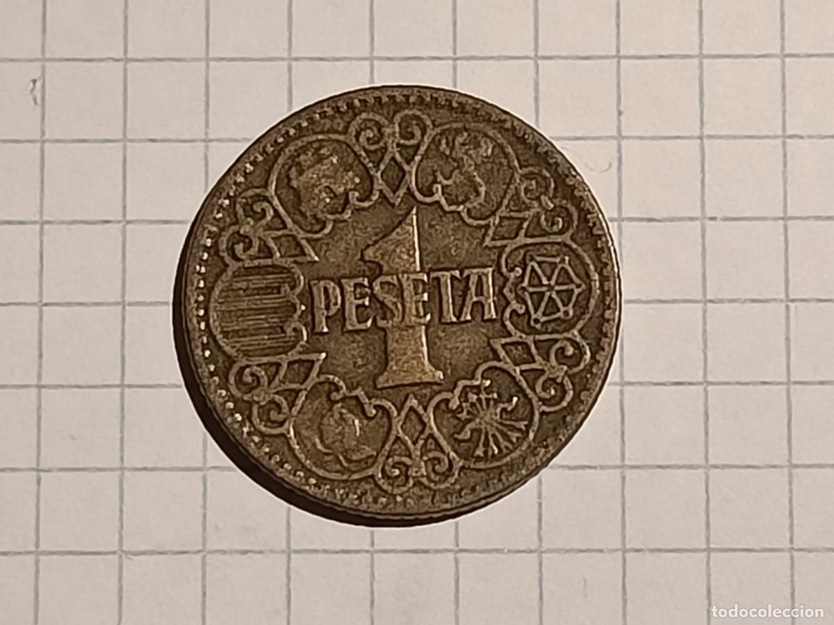 Monedas Franco: Moneda Espa&ntilde;a 1 peseta 1944. Madrid. Cobre.