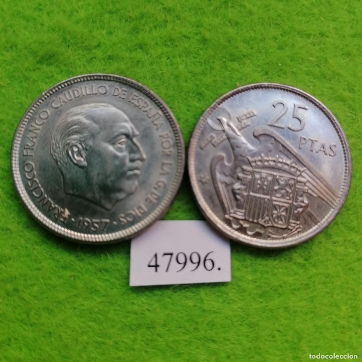 Monedas Franco: Espa&ntilde;a 25 pesetas 1957 75, una moneda, Franco, 47996 3