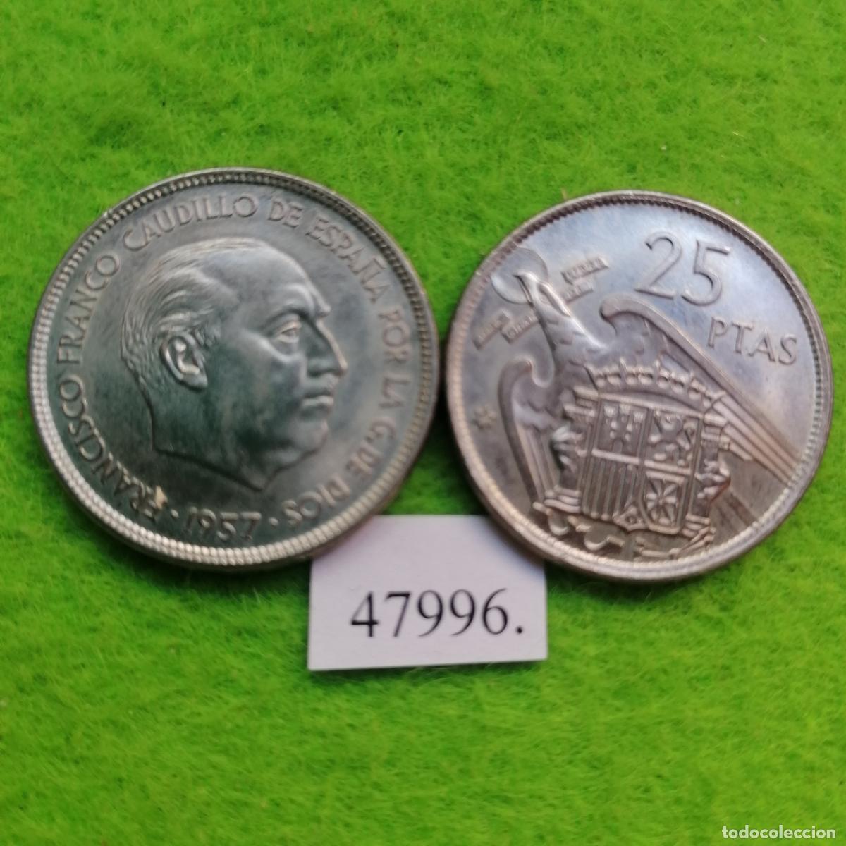 Monedas Franco: Espa&ntilde;a 25 pesetas 1957 75, una moneda, Franco, 47996 2
